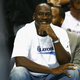 Charlotte Bobcats owner Michael Jordan watches Game 4 of the Eastern Conference Quarterfinals against the Miami Heat during the 2014 NBA Playoffs at Time Warner Cable Arena April 28, 2014, in Charlotte, N.C.
Streeter Lecka/Getty Images